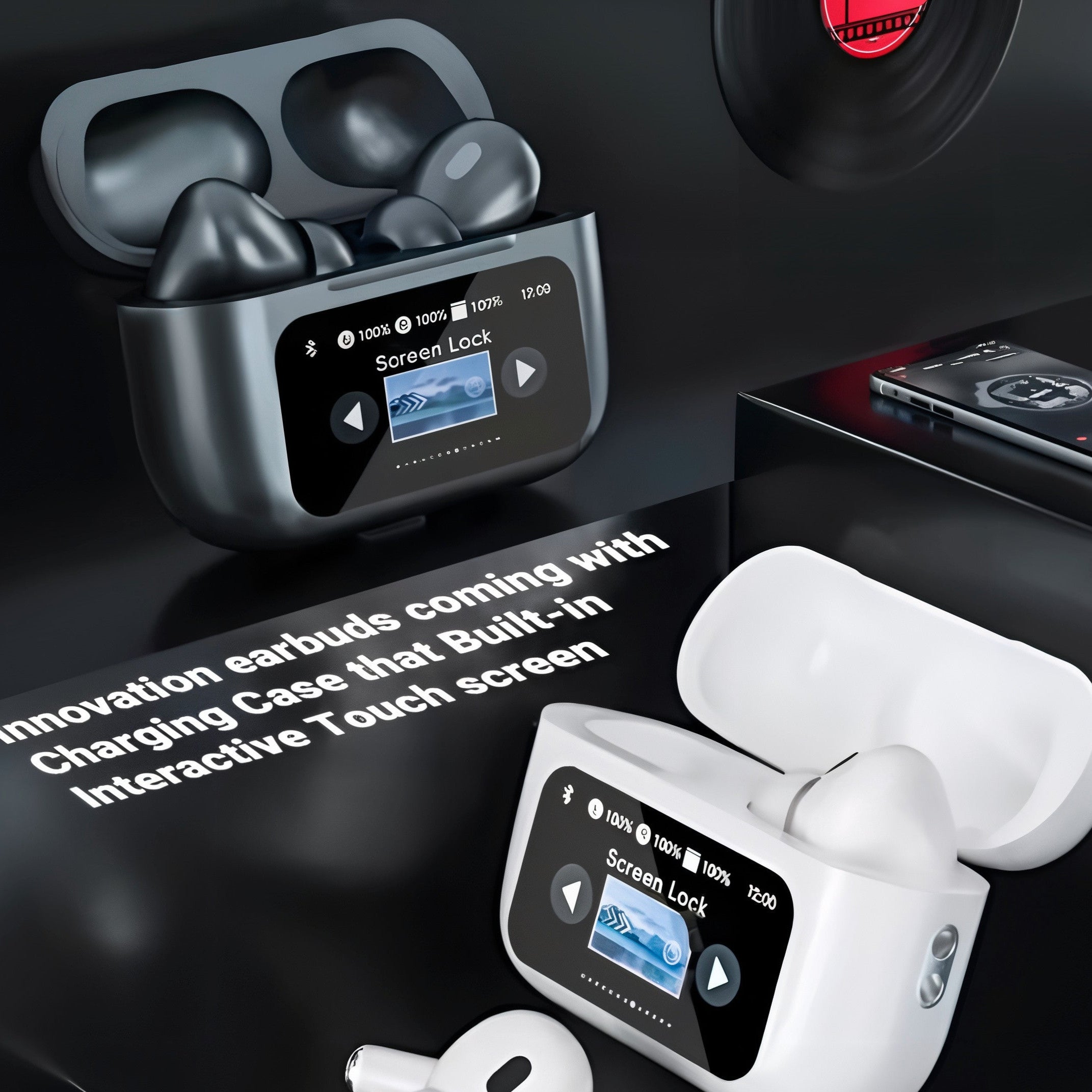 A9 Pro Touch Screen ANC Noise-Canceling Wireless Earbuds